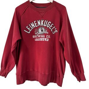 J. America Leinenkugel's Beer Brewing Co Vintage Sweatshirt Red Wash Large Y2K